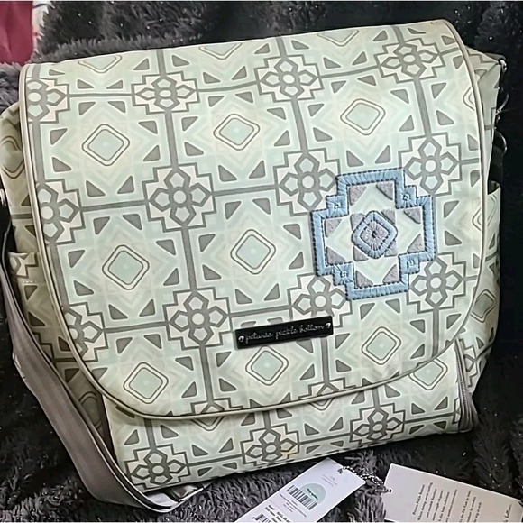 Petunia Pickle Bottom‎ Diaper Bag Gray Blue Gray Backback Large Shoulder Strap - Picture 1 of 14